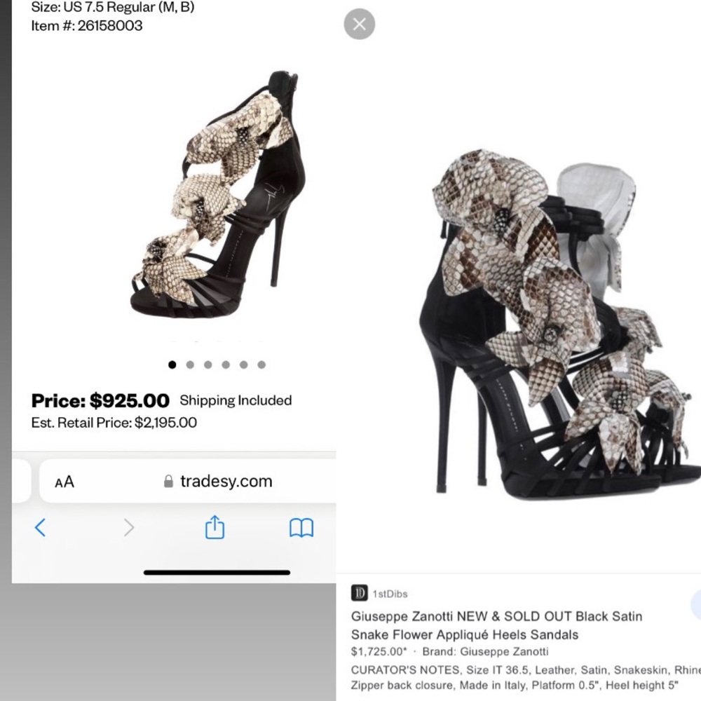 Giuseppe Zanotti Python Strappy Sandals - image 3